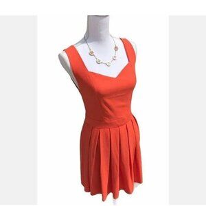 NWT Moon Collection Sz S Fantastic Orange Sleeveless Dress Fit & Flare Style